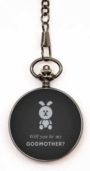 attendant attract germ Baby Birth$ New Born$ Christmas$ Valentine$ Mother's Day$ Father's Will You be My Godmother? Bunny Doll$ for her$ Godmother. Love Messages Proposal Engraved on Memory Pocket Watch. Baby Shower$ 