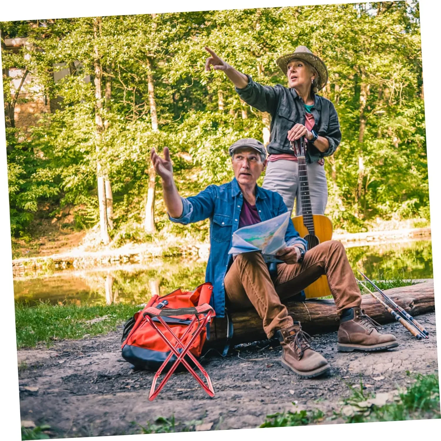 attract Folding Camping Chair Lightweight Multi-Function Stool for Outdoor Activities Fishing Picnics and Tailgating Compact Design for and Storage Portable 