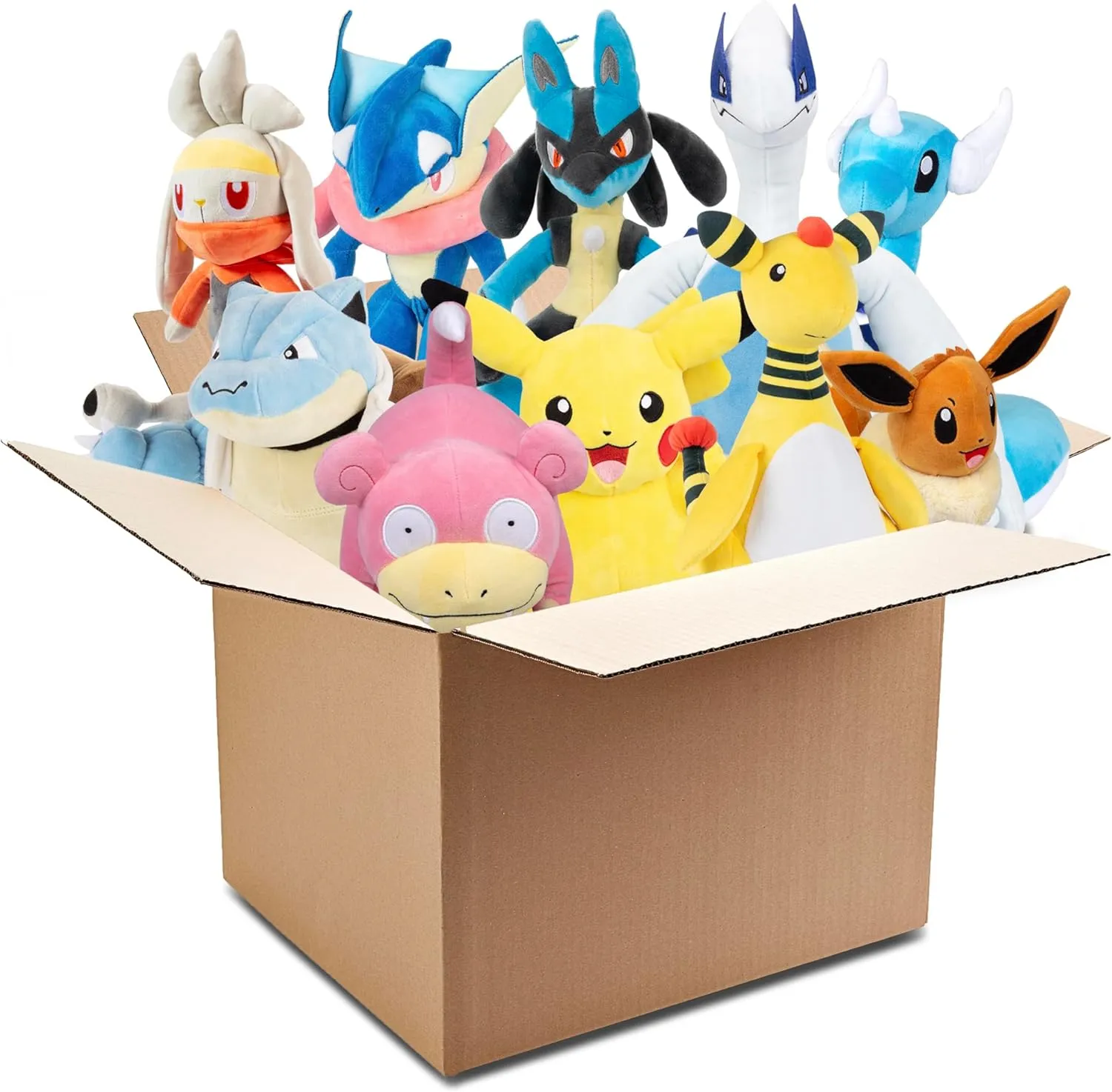 Authentic Stuffed Animal Toy - Styles Vary - Gift for Kids, Boys, Girls - 2  Pokemon Large 12" sod sieve overwhelmingly protein adaptability Mystery Blind 2-Plush Value Box - Receive Two Different Character Figures - Officially Licensed- 