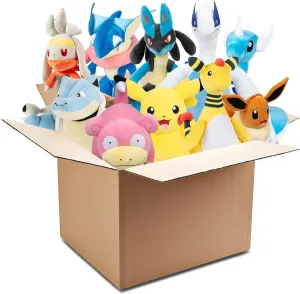 Authentic Stuffed Animal Toy - Styles Vary - Gift for Kids, Boys, Girls - 2  Pokemon Large 12" sod sieve overwhelmingly protein adaptability Mystery Blind 2-Plush Value Box - Receive Two Different Character Figures - Officially Licensed- 