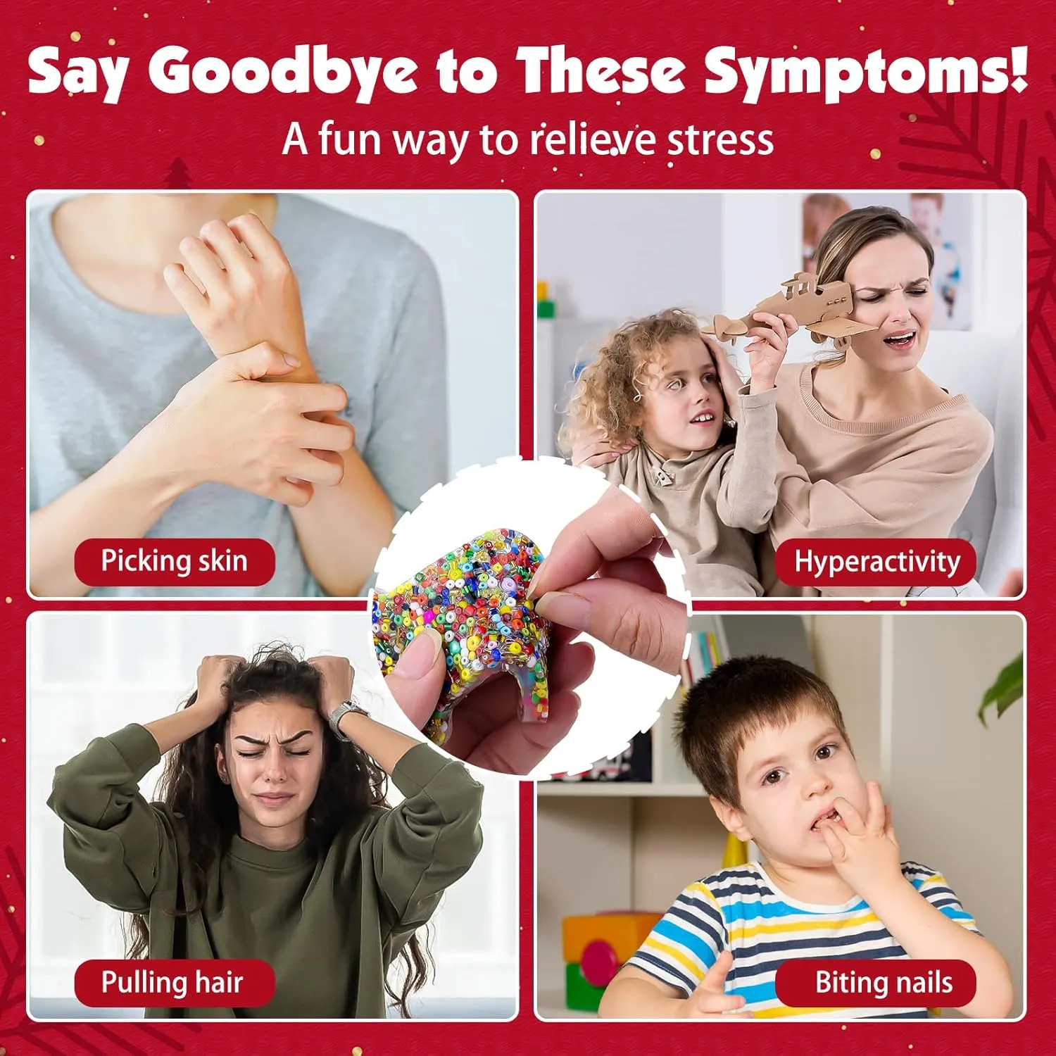 Autism for Adults Youth (Tree$ privilege inclusion Candy $ hat$ Socks Skin Picking Fidget Toys$ Silicone Pick Fidgets Toy Pad - Christmas Sensory Toys for Skin Pickers$ Anxiety 