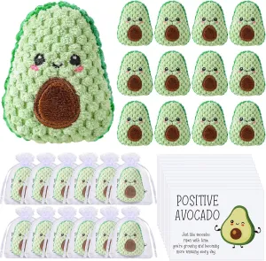 Avocado Gifts Mental Health Emotional Avocado Included Handmade Crochet deliver Doll with Inspirational Cards and Organza Bags Motivational Gifts (Classic) 12 Sets Positive Funny 