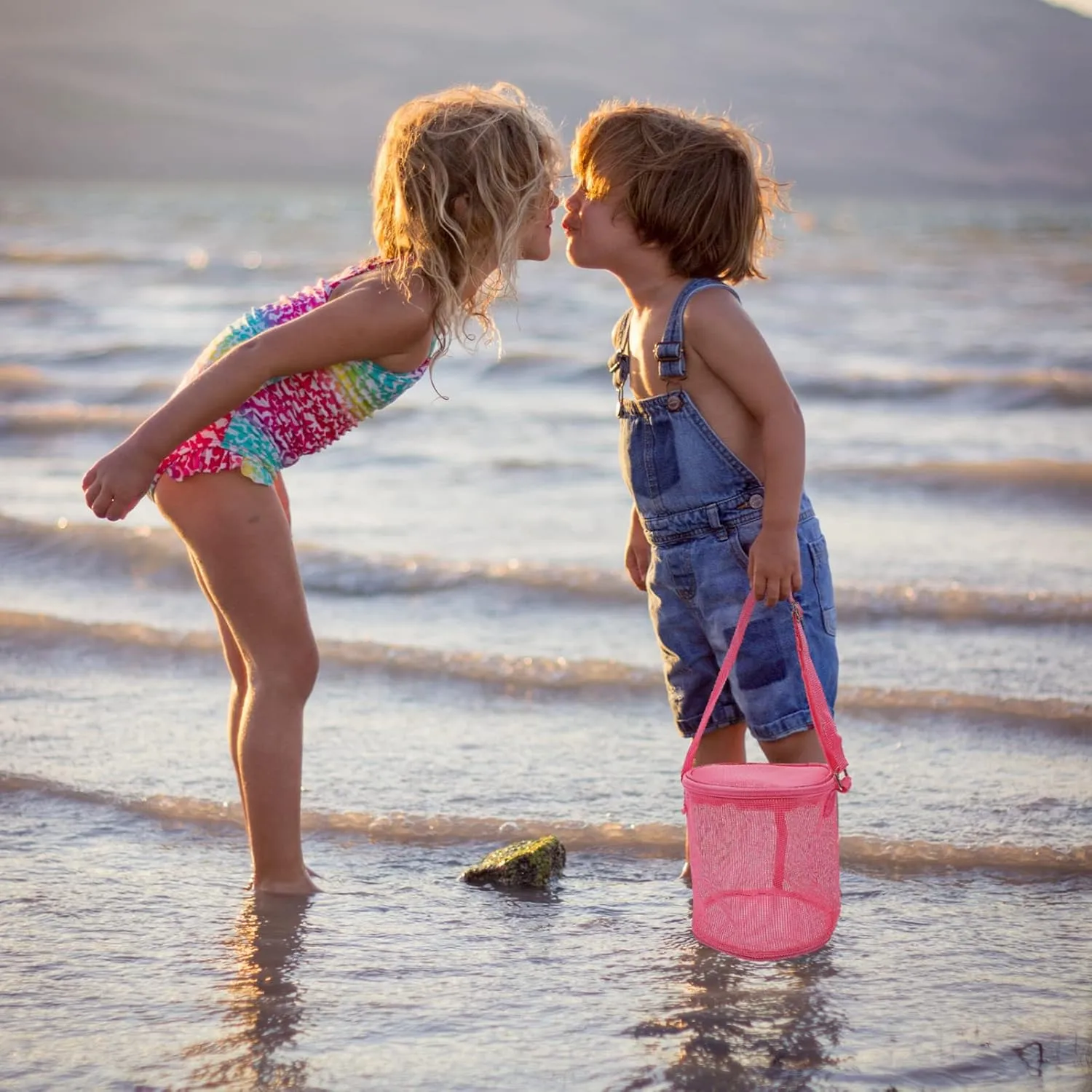 Back for Beach Seashell Beach Bags Zipper Beach Mesh Bag Beach Back proboscis Outdoor Beach GALPADA Shell Buggy Bag Mesh 