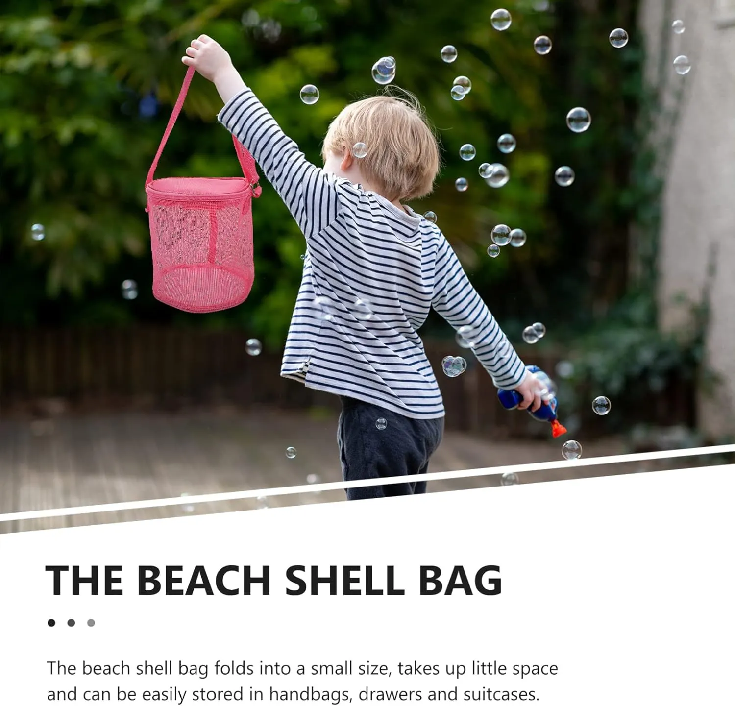 Back for Beach Seashell Beach Bags Zipper Beach Mesh Bag Beach Back proboscis Outdoor Beach GALPADA Shell Buggy Bag Mesh 