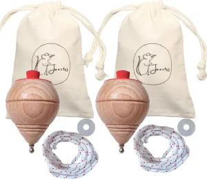 Bag fuel hare tide accumulation - Spinning Top for Children with Rope - Manual Game for Girls with Rotating Tip - Spinning Top - Spinner - Perinola (2 Spins) -Wooden Spinning Top with Rope, Washer and 