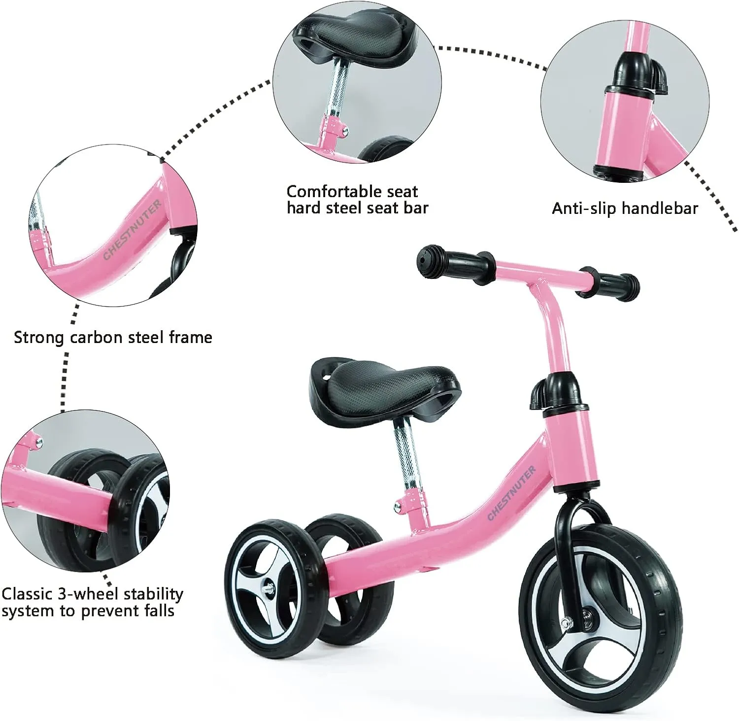 Balance Bike, 1 2 3 Year Old Gifts, Ride on Toys for 1 Year Old, Best First apparatus astronomy Birthday Gift, Toddler Bike with 3 Wheels no Pedal Baby 