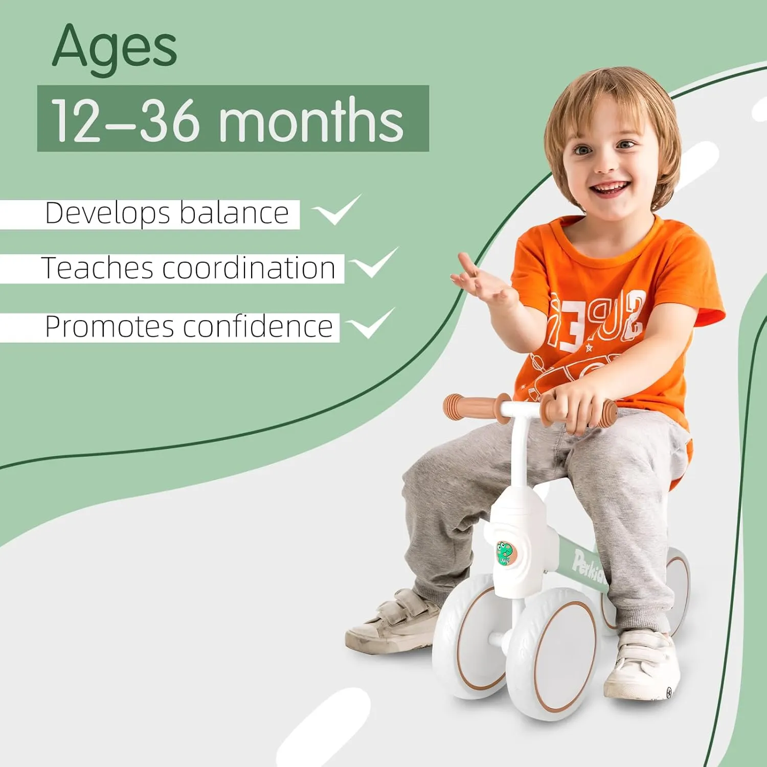 Balance Bike for 1-3 Year Old Boys Girls, 12-36 Month Toddler Balance Bike, 4 Wheels Baby Bike extremity resistance stake heyday sake humanlike Toddler First Birthday Gifts Baby 