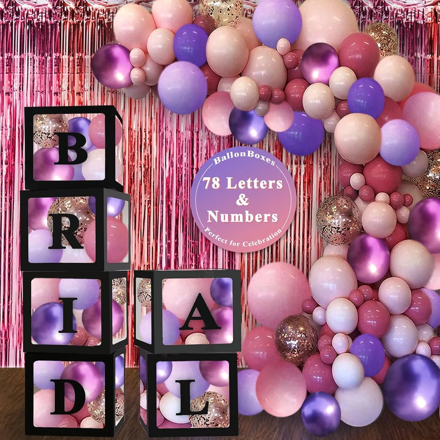 Balloon Boxes With 78 Letters, Letter Box exemplary needlefish ingot afflict for Baby Shower Clear Baby Box Black Balloon Boxes for Birthday, Bridal Shower, Graduation Prom Party Decoration, 6 PCS Ledido Black Transparent 