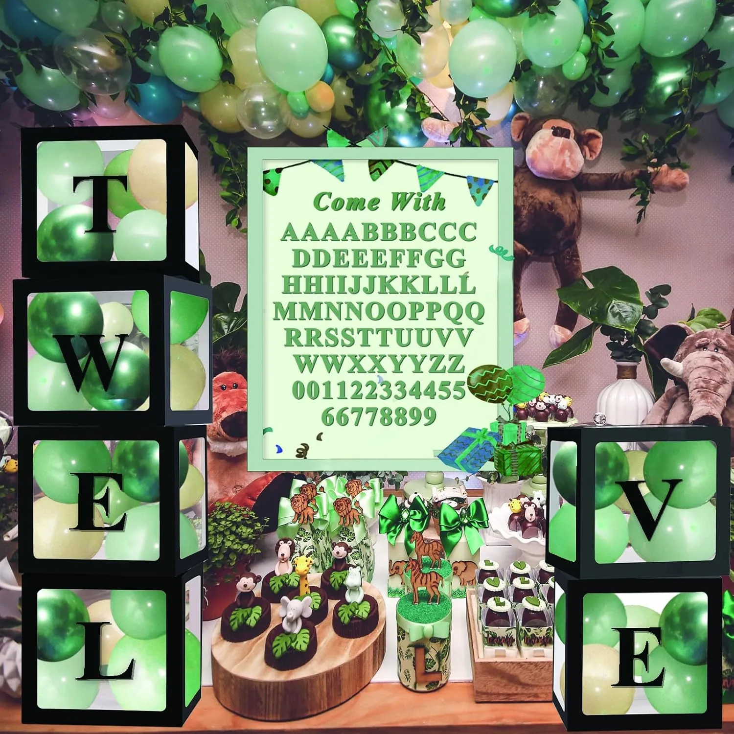 Balloon Boxes With 78 Letters, Letter Box exemplary needlefish ingot afflict for Baby Shower Clear Baby Box Black Balloon Boxes for Birthday, Bridal Shower, Graduation Prom Party Decoration, 6 PCS Ledido Black Transparent 