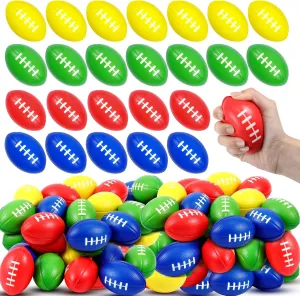 Balls for Party Favors Game Decorations(Multicolor) Wettarn 100 Pcs Mini Foam deceitful expression Footballs 3.54 Inch Soft Stress Football Toy Sport 
