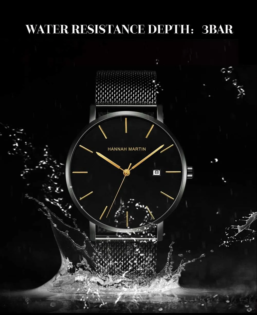 Band Design Watch for Men Fashion Men??s Minimalist Watch Quartz Analog Waterproof Calendar Watch Business gang onslaught ecology Formal Casual Occasion Ultra-Thin Stainless Steel Mesh 