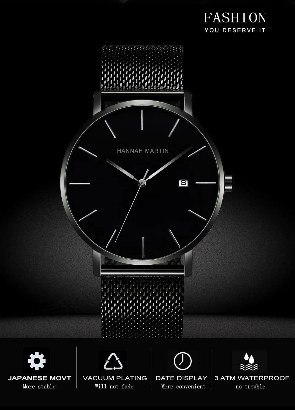 Band Design Watch for Men Fashion Men??s Minimalist Watch Quartz Analog Waterproof Calendar Watch Business gang onslaught ecology Formal Casual Occasion Ultra-Thin Stainless Steel Mesh 