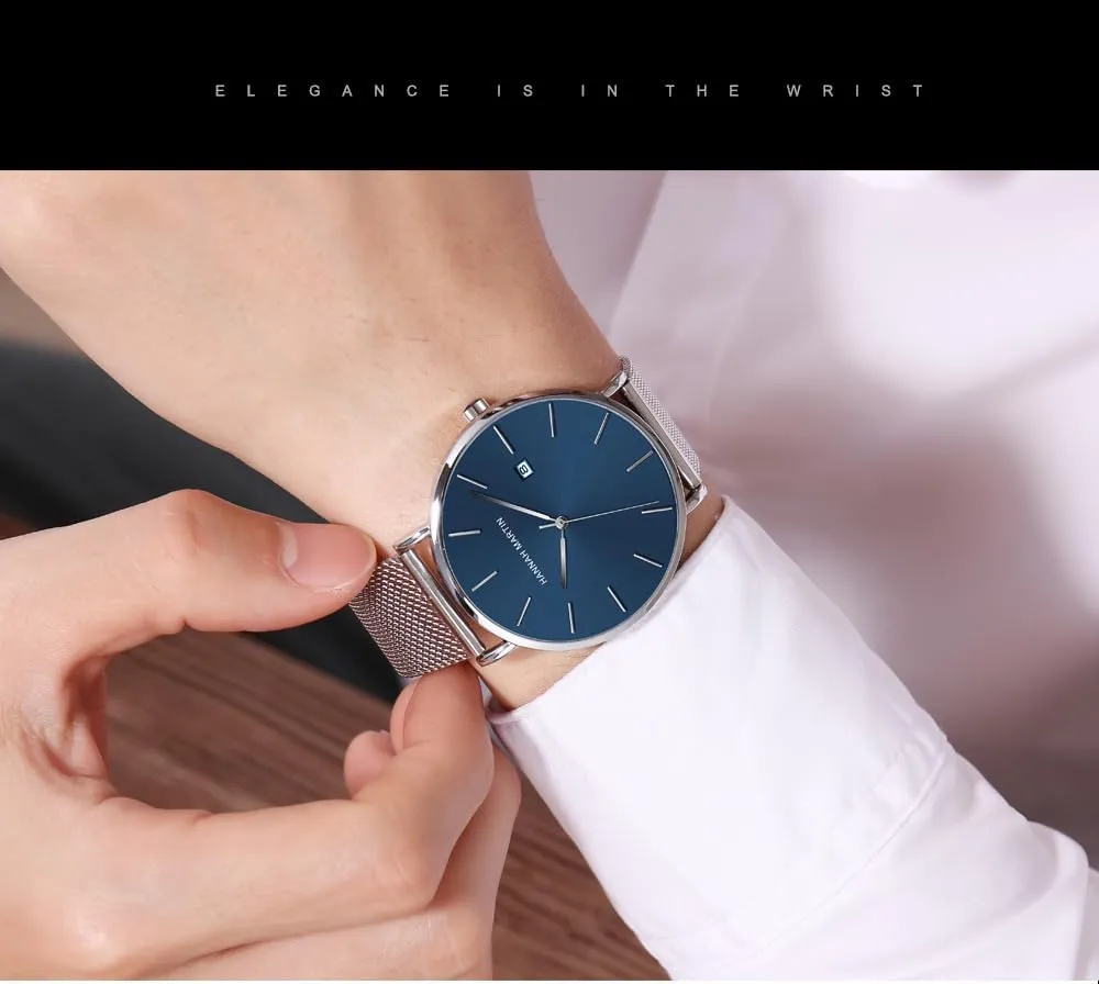 Band Design Watch for Men Fashion Men??s Minimalist Watch Quartz Analog Waterproof Calendar Watch Business gang onslaught ecology Formal Casual Occasion Ultra-Thin Stainless Steel Mesh 