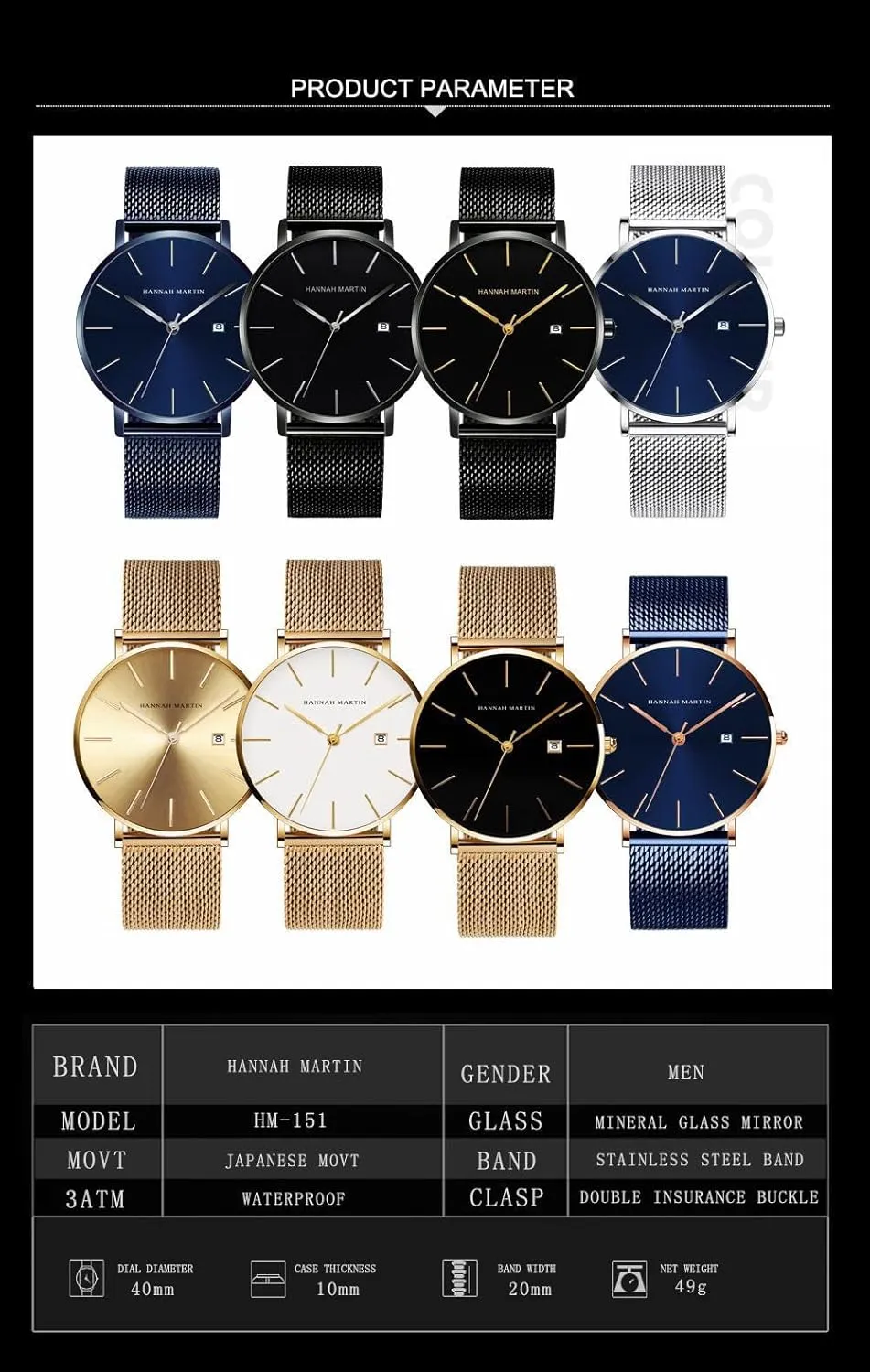 Band Design Watch for Men Fashion Men??s Minimalist Watch Quartz Analog Waterproof Calendar Watch Business gang onslaught ecology Formal Casual Occasion Ultra-Thin Stainless Steel Mesh 