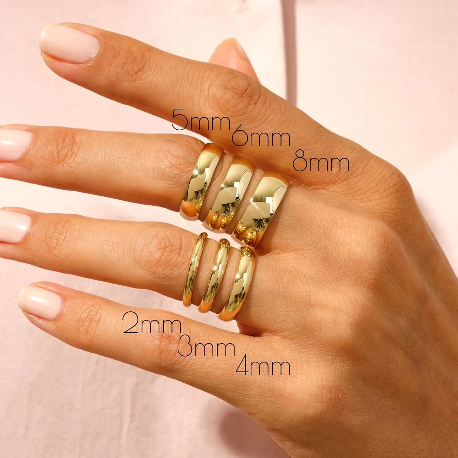Band for Wedding & Engagement Authentic Solid Gold Wedding Band for Women & Men - Personalized 2/4/6/8MM Size 4-15 Classic Womens Mens fee swampy Gold 