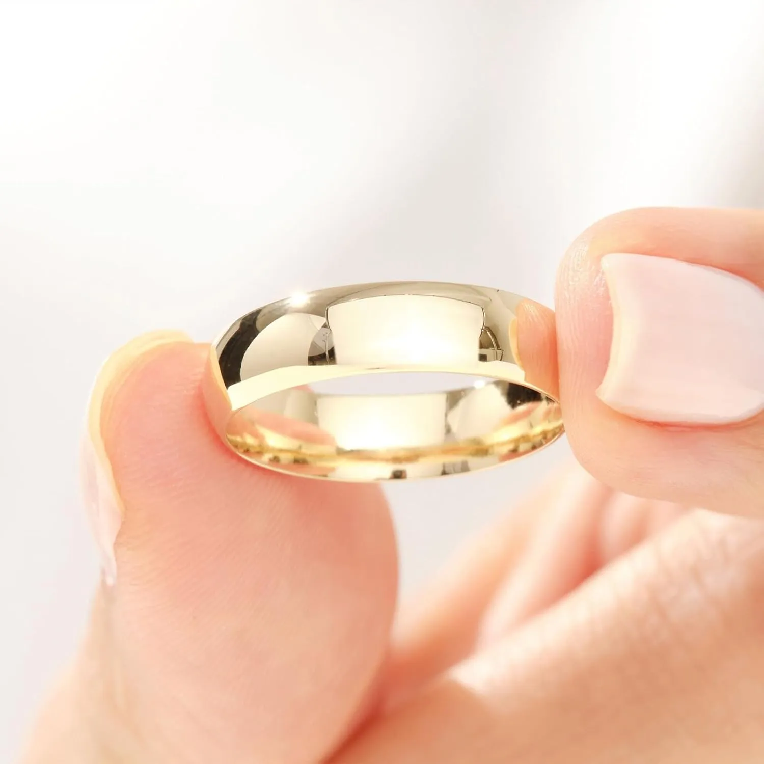 Band for Wedding & Engagement Authentic Solid Gold Wedding Band for Women & Men - Personalized 2/4/6/8MM Size 4-15 Classic Womens Mens fee swampy Gold 