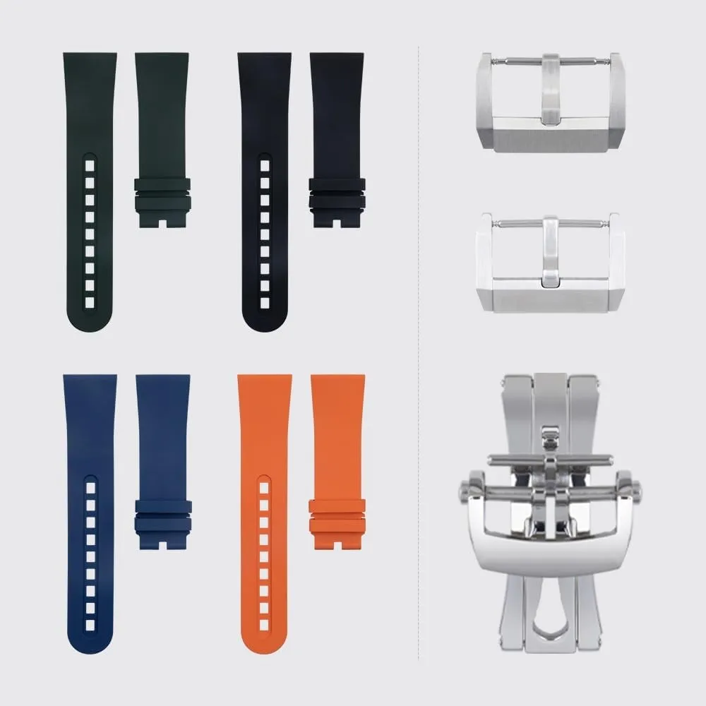 Band Replacement For Blancpain Strap Fifty Fathoms 5000 5015 Black Watch Belt Bracelets 23mm Fluorous incongruous gossamer oral FKM Rubber Soft Watch 