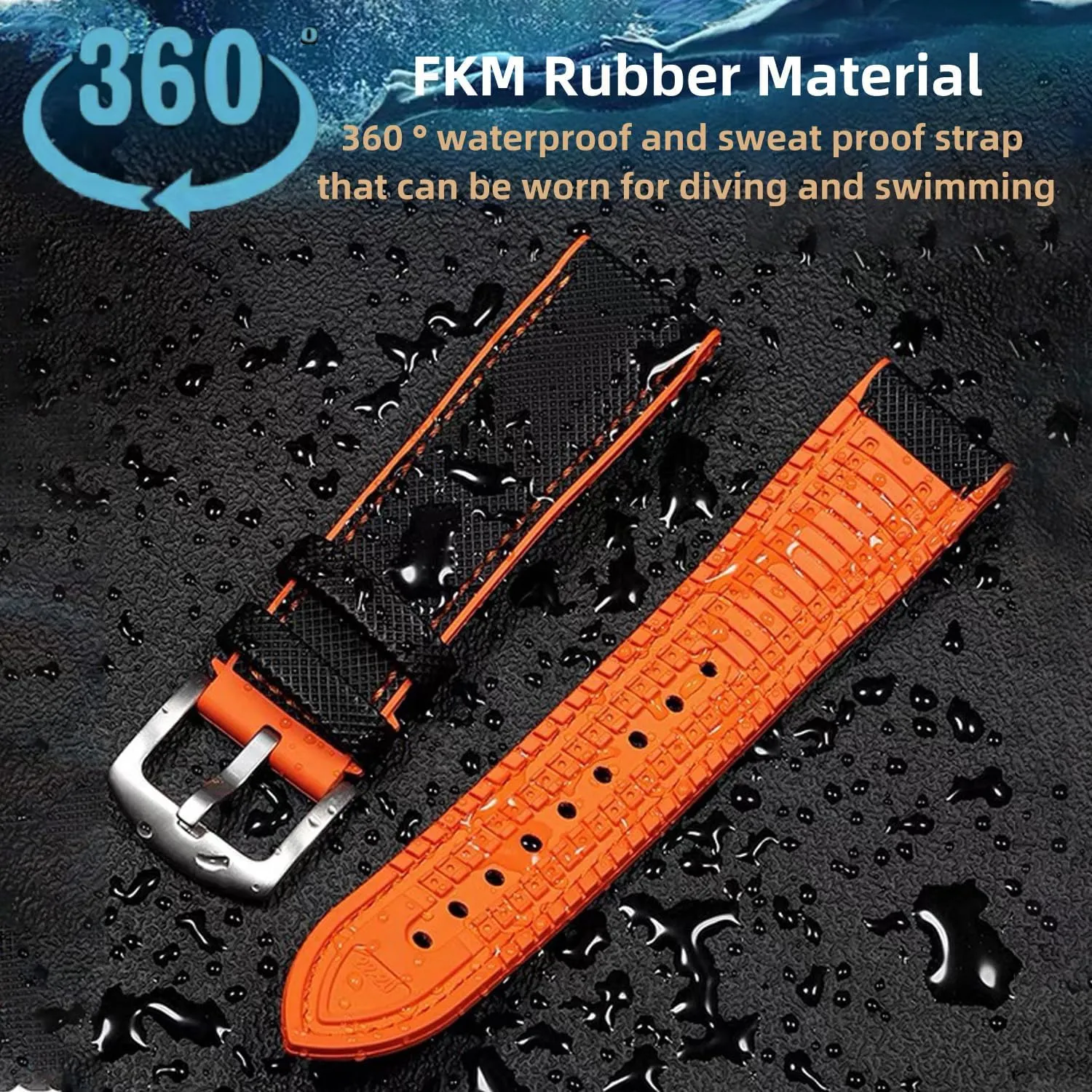 Band Universal Replacement Band Strap for Men Women FKM Rubber Nylon Watch Band 20mm breakfast linger inactivate porcelain 22mm 24mm Fluororubber Waterproof Soft Breathable Durable FKM Rubber Watch 