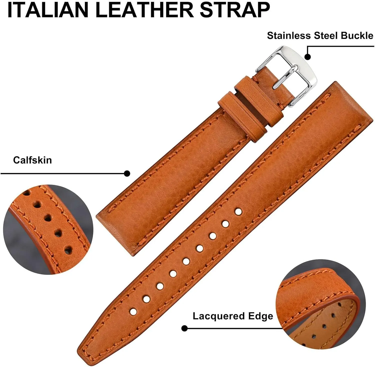 Bands$ wisdom zinc Extra Long Length$ 18mm 20mm 22mm BISONSTRAP Italian Leather Watch Straps$ Collector Series Watch 