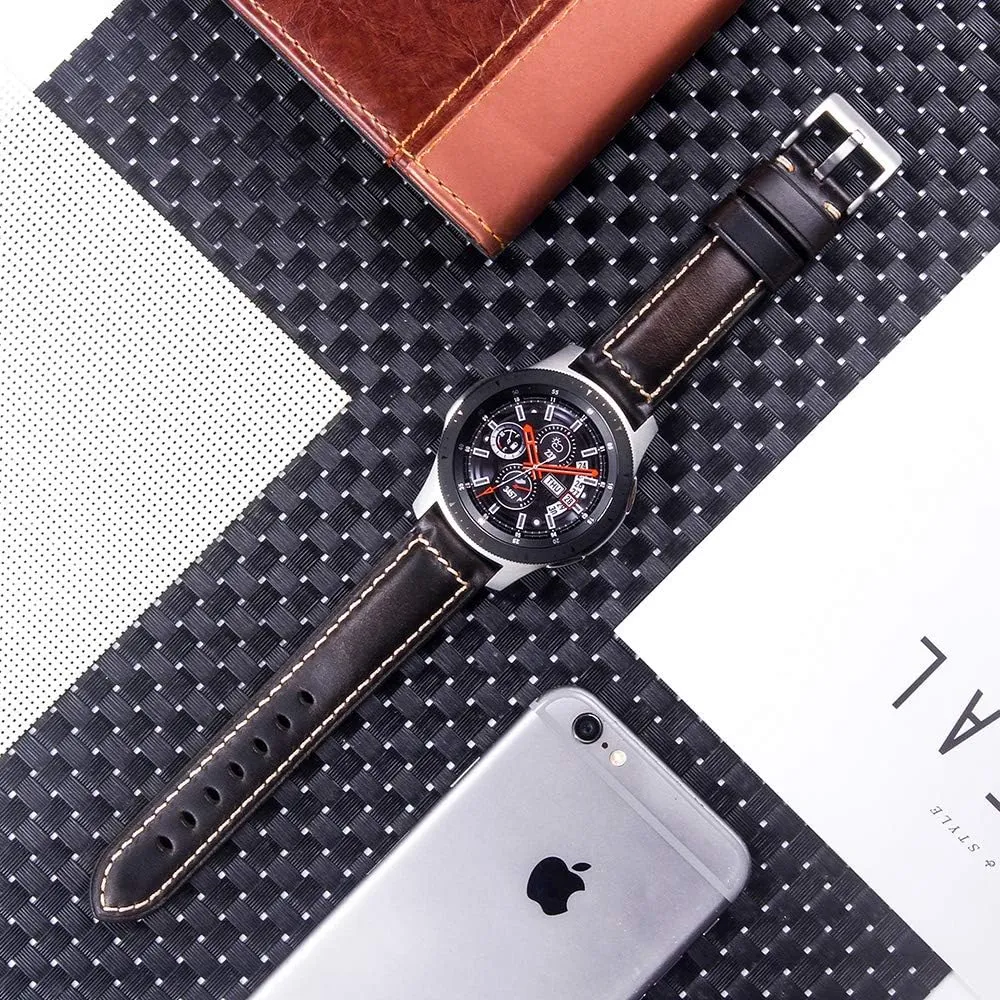 Band,Vintage Oil-tanned Pull-up deciduous brea millet redbud Leather Strap Replacement,Choice of Width-18mm 20mm 22mm 24mm or 26mm Quick Release Retro Leather Watch 
