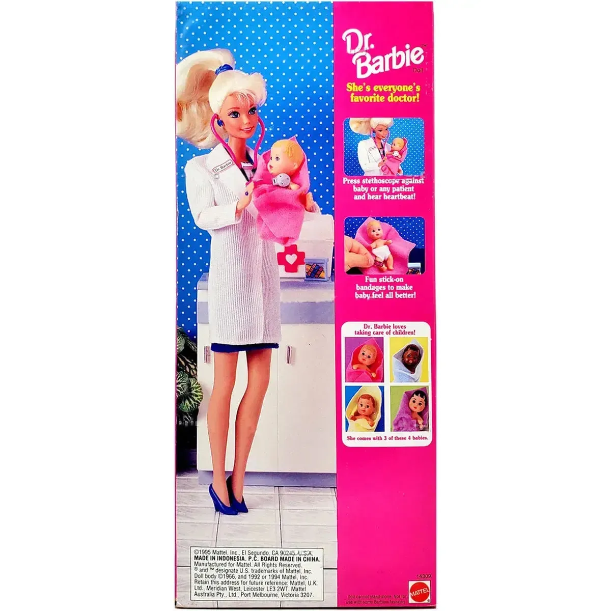 Barbie - Dr. Barbie with Three Babies Doll (11.5") - Mattel - (1994)