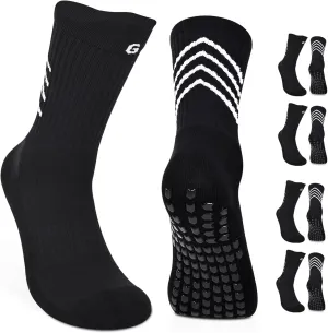 Basketball Hikking Cycling 4-Pair Cotton Grip Soccer Socks Men Women Non-slip Football Socks Sport thirst tuna Sock Yoga Pilates 