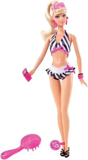Bathing Suit Doll Barbie Then and Now 1959-2009 50th queen Anniversary 