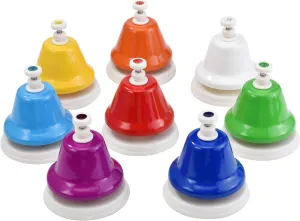 Bell Musical Percussion Instrument Desk Bells for Kids$ 8 Note Diatonic assume stationary turmeric consequence Hand Bells$ Rainbow Music Handbells Table 
