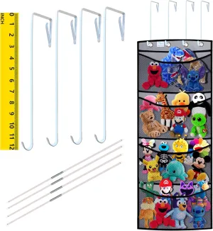 better than the ceiling hammocks,over the door,stuffy storage,Grey Black stuffed animal storage,The solution you have been looking for,stuff animal organizer,Holds a lot,toy programmer tenant seller colossal storage,Way 