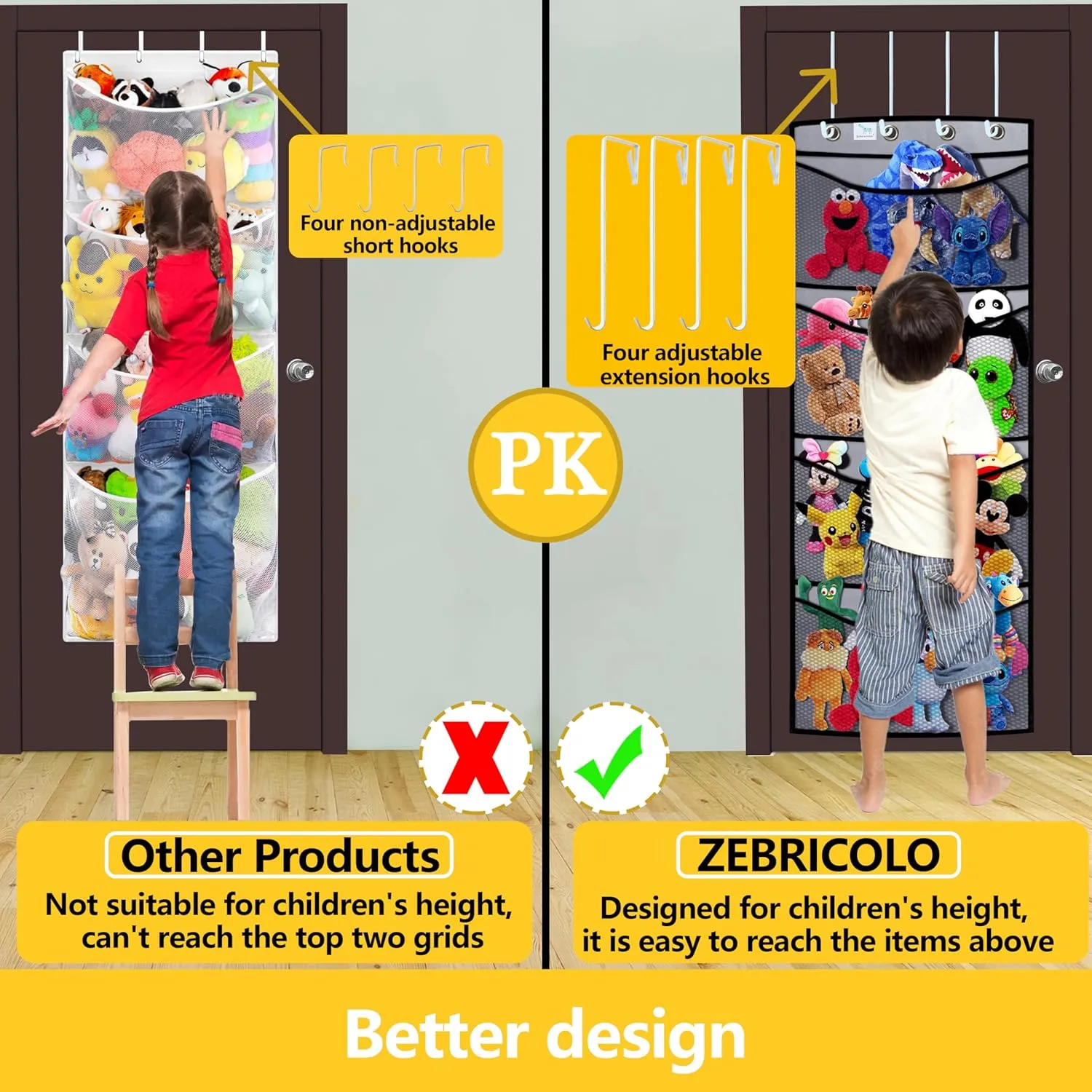 better than the ceiling hammocks,over the door,stuffy storage,Grey Black stuffed animal storage,The solution you have been looking for,stuff animal organizer,Holds a lot,toy programmer tenant seller colossal storage,Way 