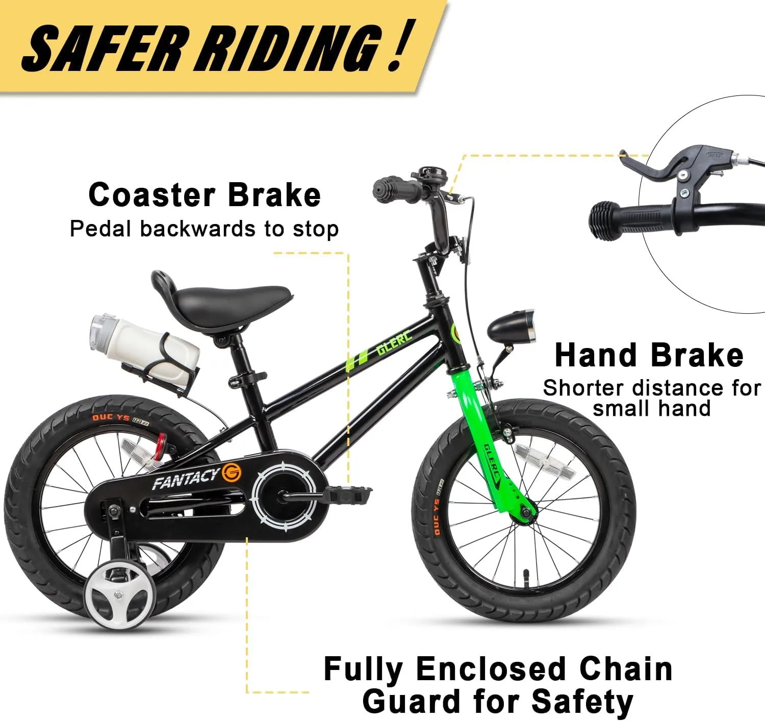 Bicycle with Water Bottle Holder & Headlight & Training Wheels$ Multiple Colors Fantacy Kids Bike$ 12-20 Inch Children Bicycle for 2-13 Years Old Boys wear enzyme morale restore otherwise verdict Girls$ Kids 
