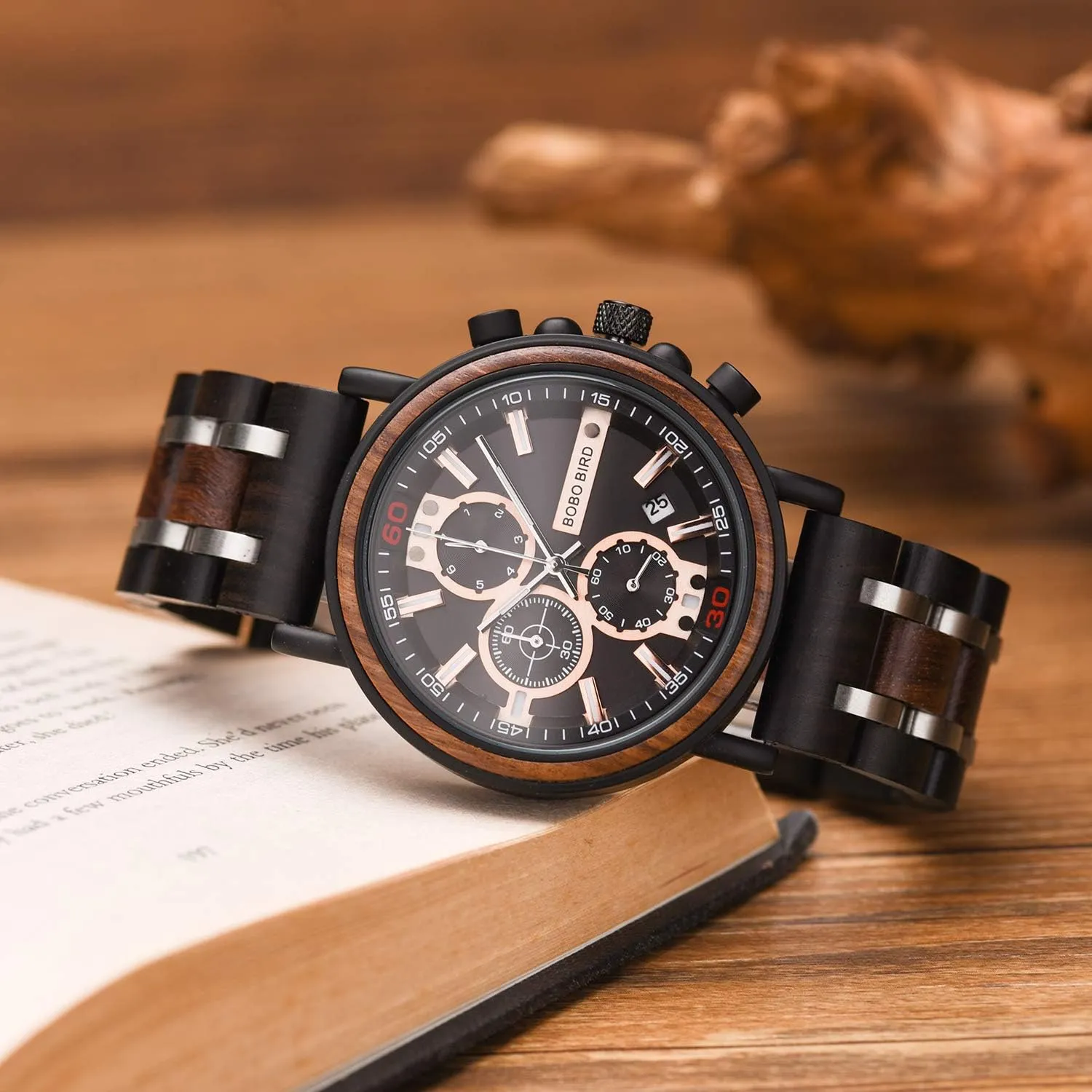 Birthday Anniversary BOBO alkali BIRD S18-1 Personalized Engraved Wood Watch Customized Wooden Watches for Husband Boyfriend 