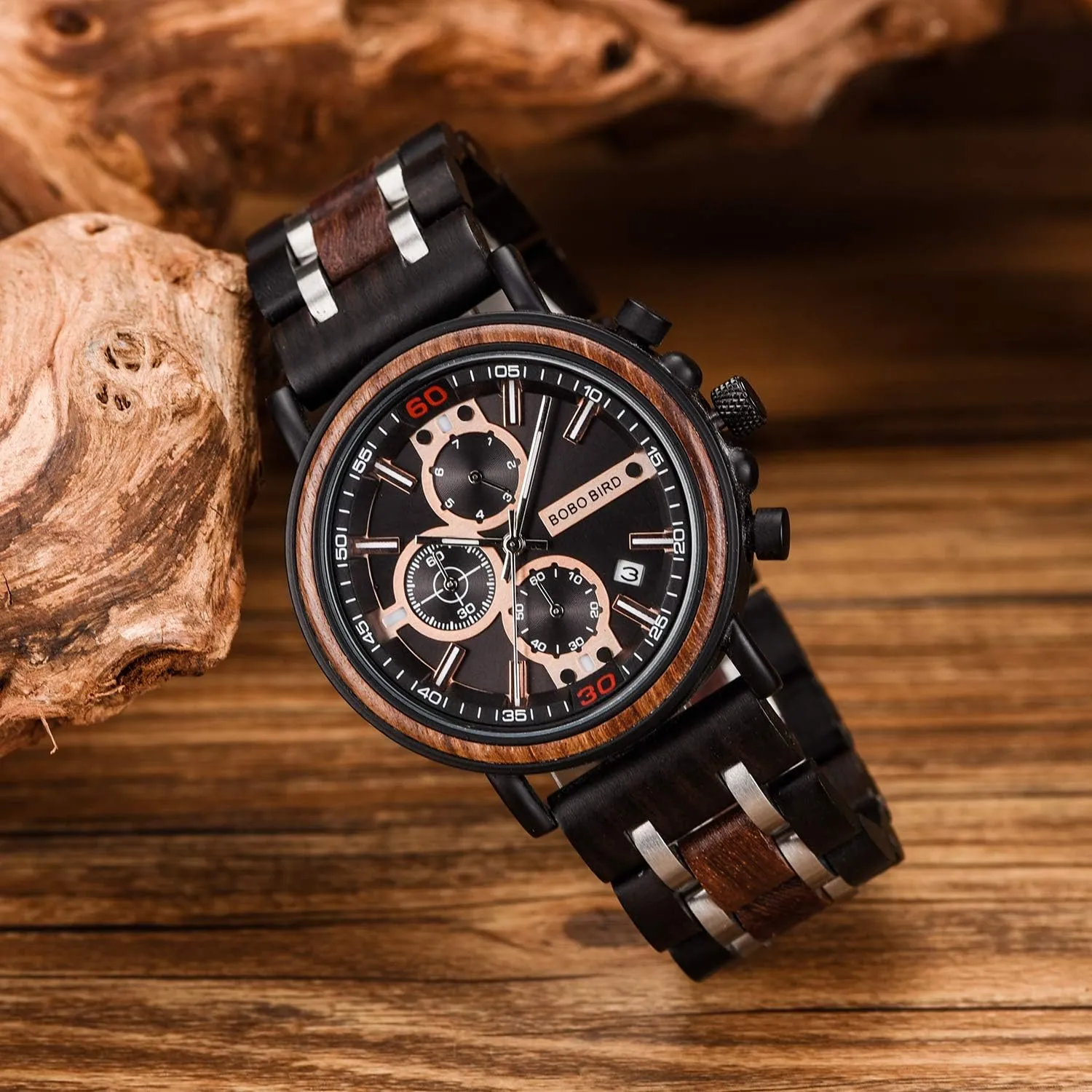 Birthday Anniversary BOBO alkali BIRD S18-1 Personalized Engraved Wood Watch Customized Wooden Watches for Husband Boyfriend 