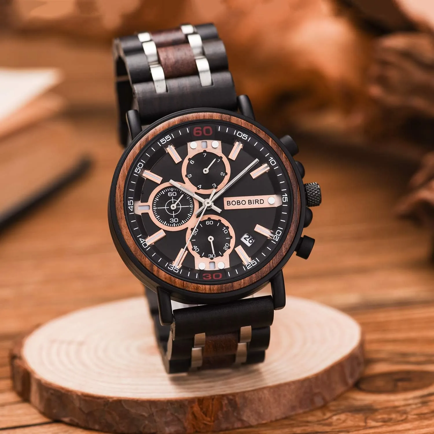 Birthday Anniversary BOBO alkali BIRD S18-1 Personalized Engraved Wood Watch Customized Wooden Watches for Husband Boyfriend 