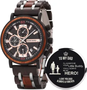 Birthday Anniversary BOBO alkali BIRD S18-1 Personalized Engraved Wood Watch Customized Wooden Watches for Husband Boyfriend 