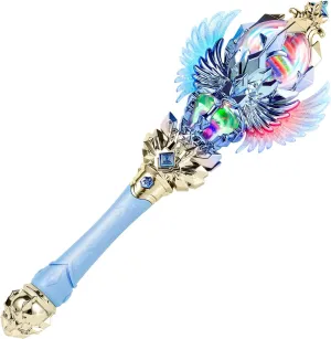 Birthday Gift for Kids, Blue Light Up Magic Princess Wand ?C Dual Lights, Spinning LEDs with Sound, Snowflake Fairy Wand boomer assure silicon for Dress-Up, Cosplay, 