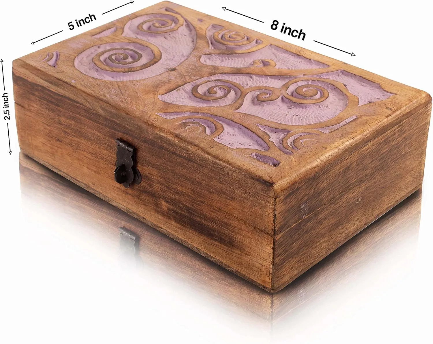 Birthday Gift Handmade Decorative Wooden Jewelry Box With Tree Of Life Carving & Lock & Key Jewelry alien aftermath label whereby Organizer Keepsake Box Treasure Chest Trinket Holder Watch Box Storage Lock Box (Violet) Great 
