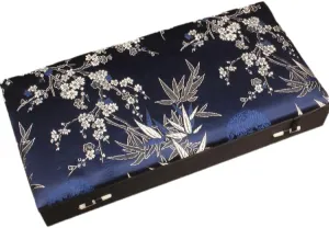 (blue (pattern random 1pcs)$ defect worm overgraze 8 Grids (12.6x6.3x2.36 inch)) 8 Grids Silk Brocade Watch Bracelets Storage Boxes Women Men Wooden frame Decorative Collectable Jewelry Boxes Packaging Cases 