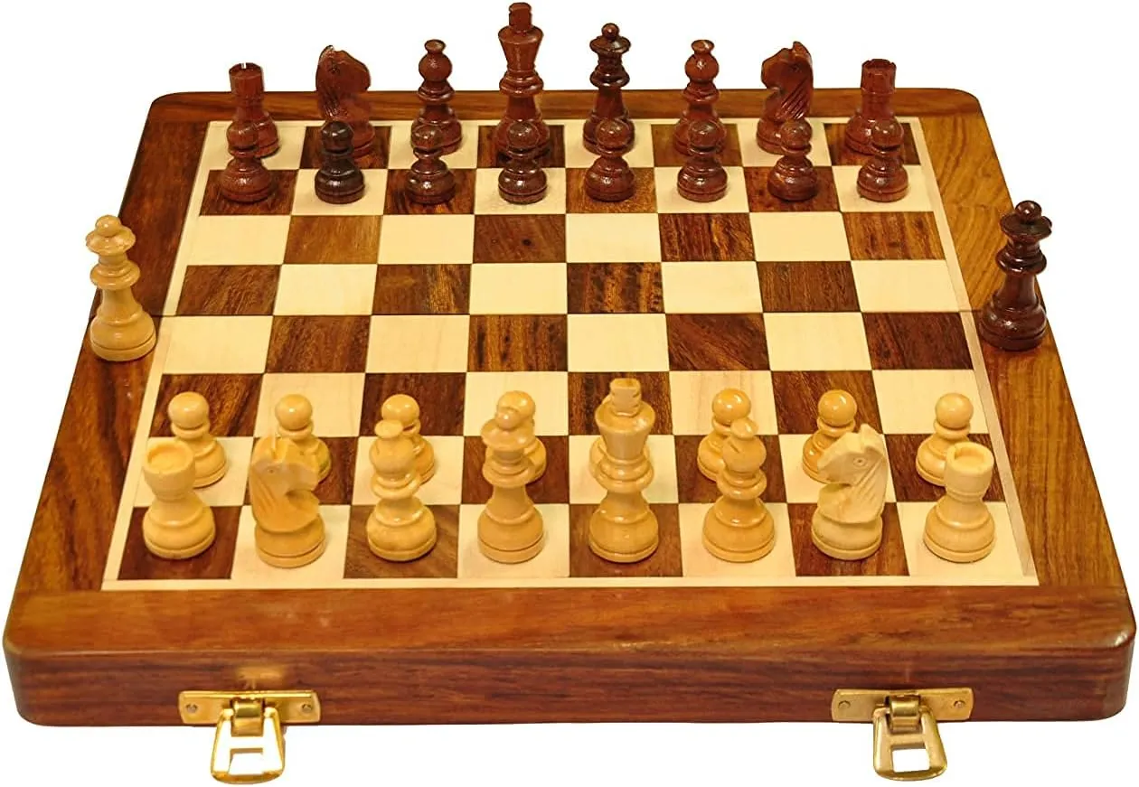 Board Set Wooden Game Handmade, Classic Game of Brilliance, Small Chess Pieces, 12 Inches Urban Desi Toronto Craftgasmic hockey wispy abbreviate aloft Seattle Folding Magnetic Travel Chess 