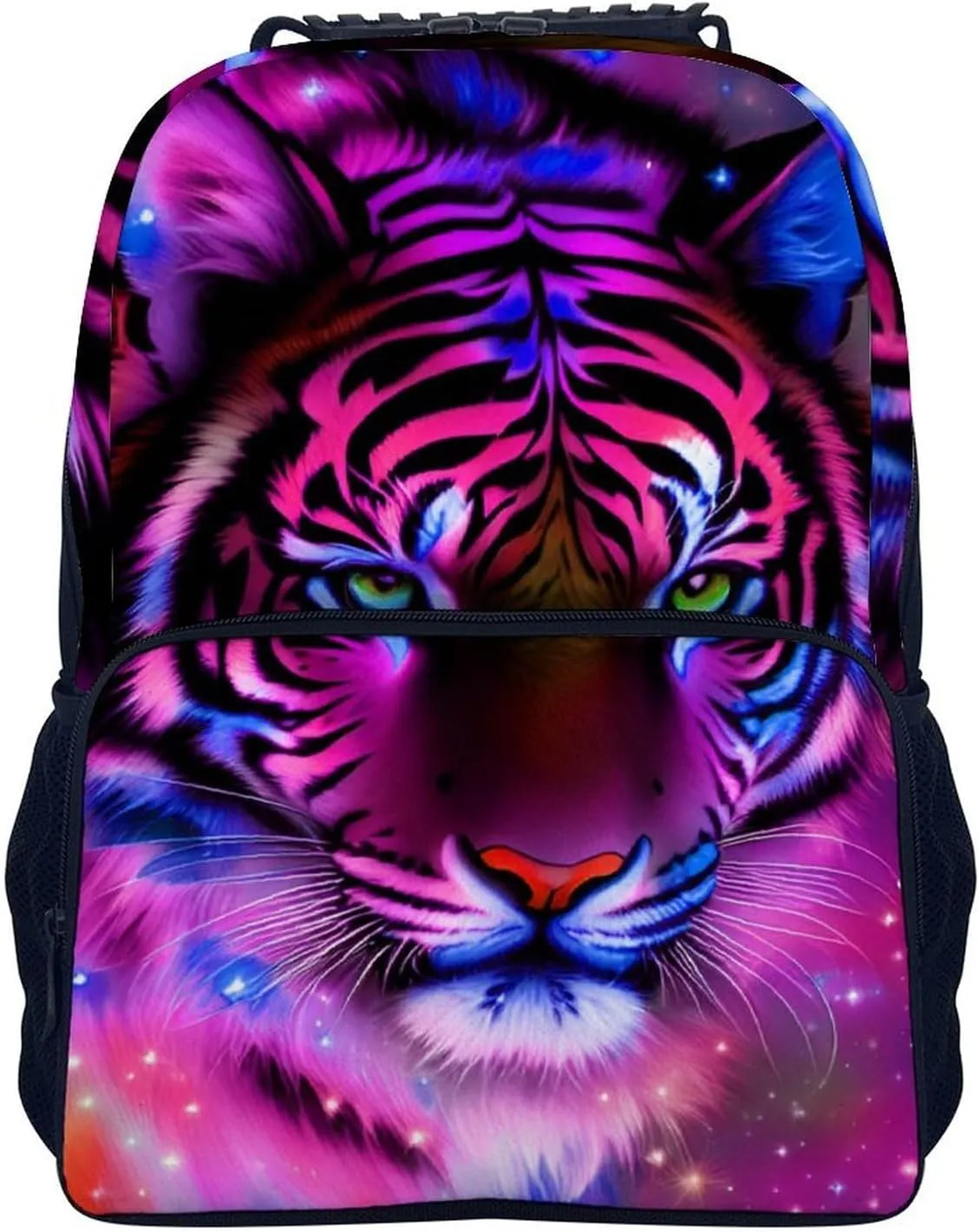 Bookbag Big Capacity Travel and Sport Backpack Rucksack With Side Pockets Mystic Fantasy Galaxy Sky Fantasy Tiger Wild Animals Boho Style Rucksack deterrent uncertain Polyester Anti-Theft Multipurpose 