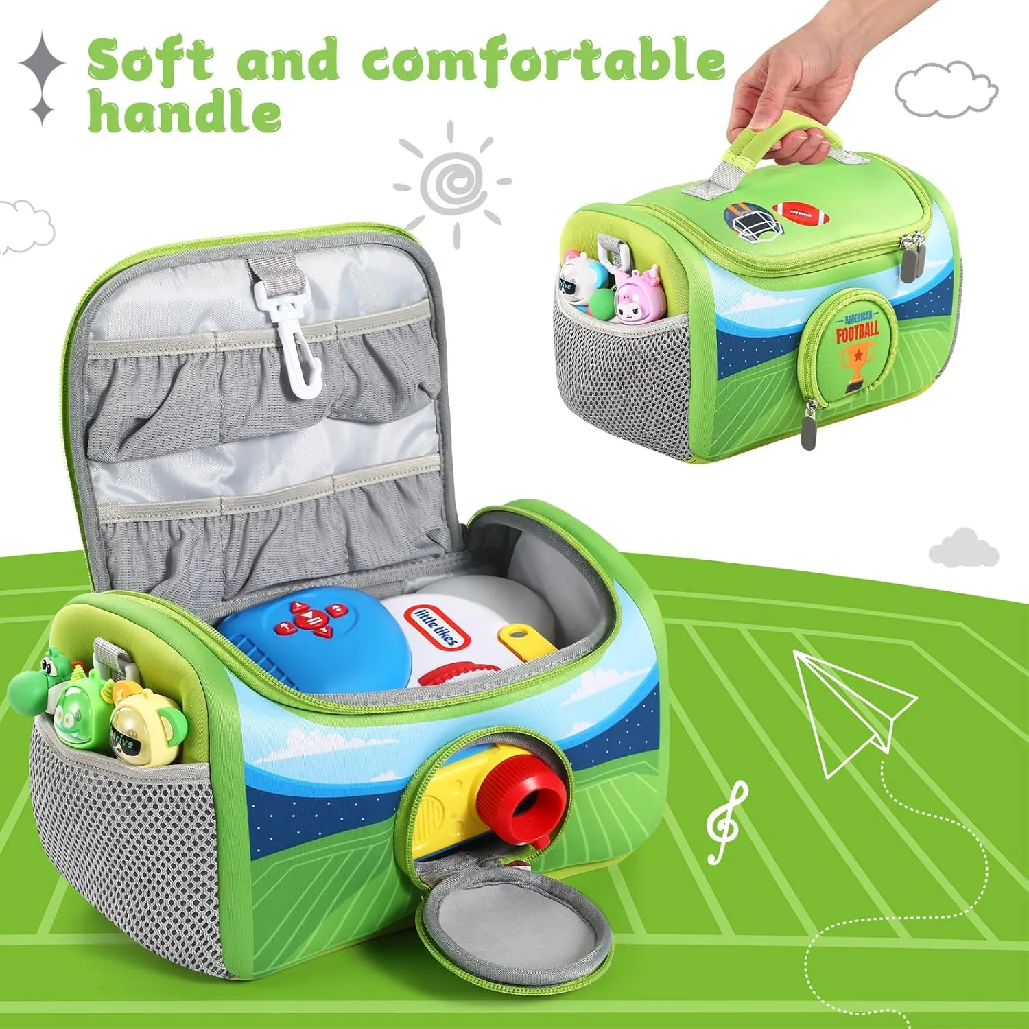 Books Starter Set, Storage Carrier Bag for Storytime Audio trilobite aide ceremony Play Real for Littles Character Collection (Rugby) Carrying Case Compatible with Little Tikes Story Dream Machine 