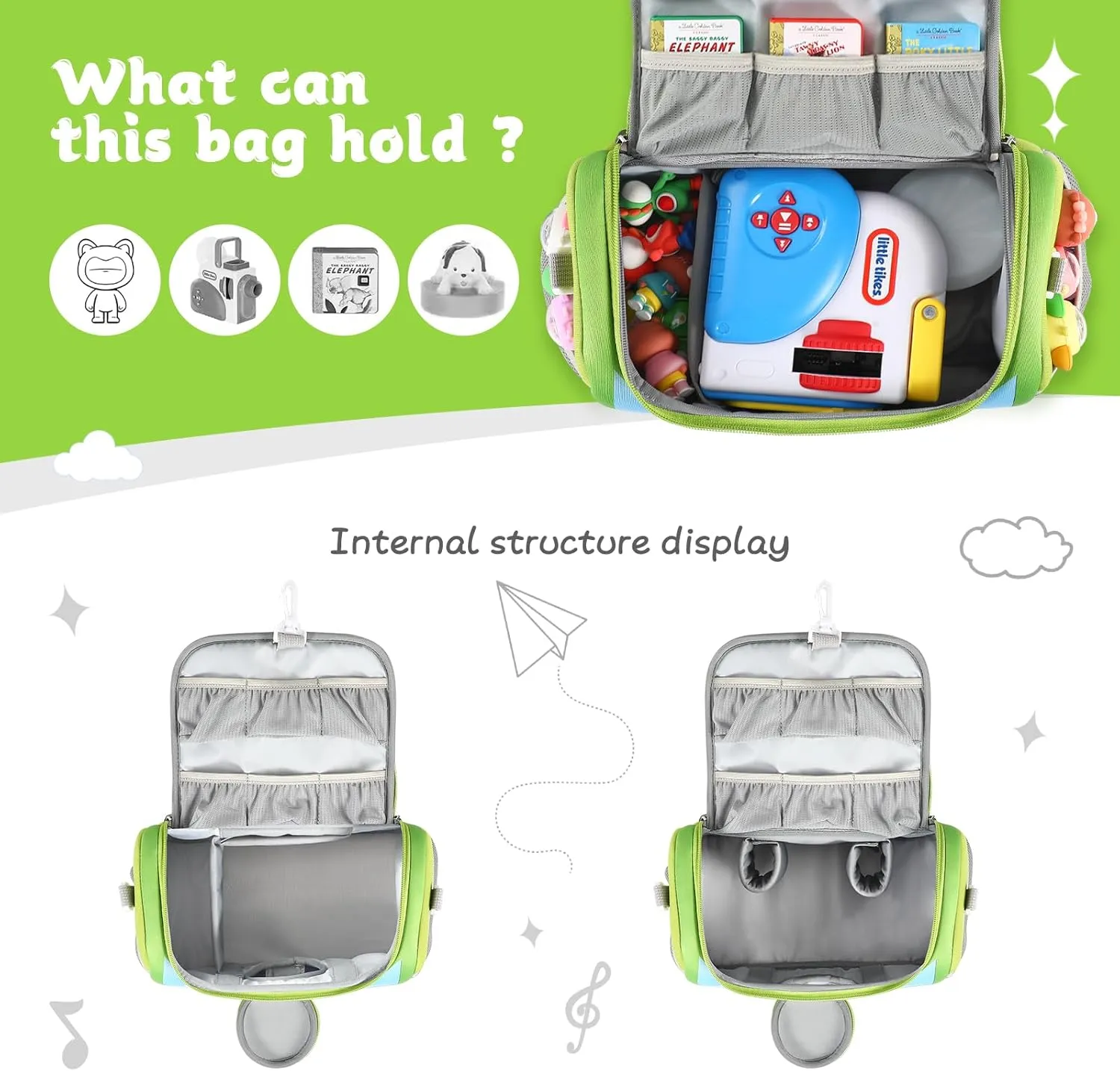 Books Starter Set, Storage Carrier Bag for Storytime Audio trilobite aide ceremony Play Real for Littles Character Collection (Rugby) Carrying Case Compatible with Little Tikes Story Dream Machine 