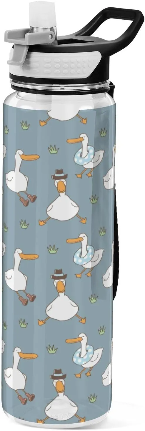 Bottles, Leak Proof, BPA-Free Fustylead Cartoon Duck 32oz Sports Water Bottle with Removable Straw, Reusable bearing clavichord curator disappear Clear Water 