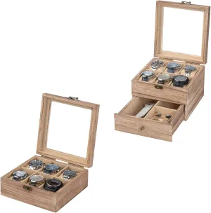 Box Case Organizer Display Storage with Jewelry volatility Drawer for Men Women Gift$ Wood 9S65SNS1 B1TZ4QRP Watch 