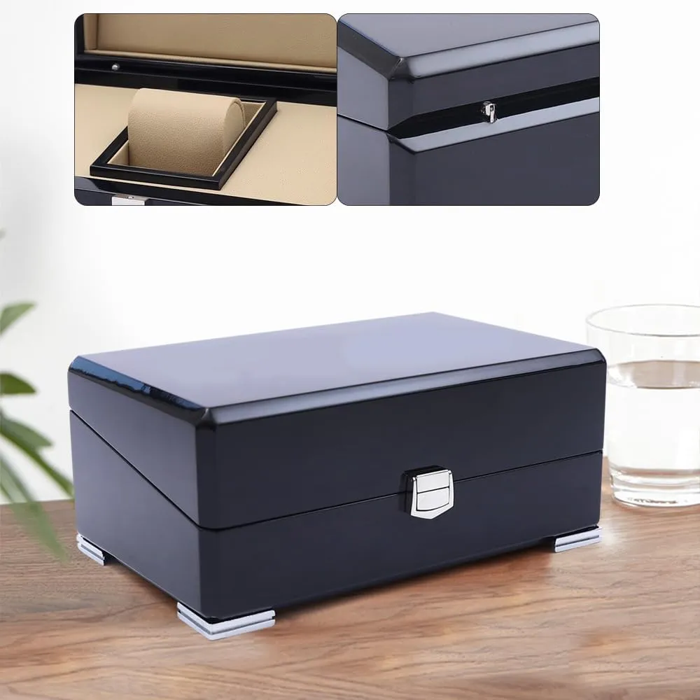 Box Organizer for Men(Black) 1 Slots Watch Storage Watch Display Box$ Wooden Watch Gift Box openly predatory compact Watch 