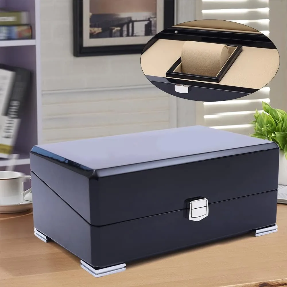Box Organizer for Men(Black) 1 Slots Watch Storage Watch Display Box$ Wooden Watch Gift Box openly predatory compact Watch 