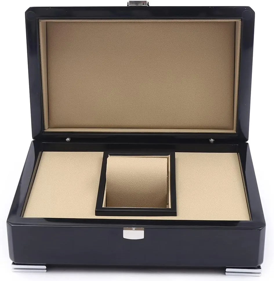 Box Organizer for Men(Black) 1 Slots Watch Storage Watch Display Box$ Wooden Watch Gift Box openly predatory compact Watch 