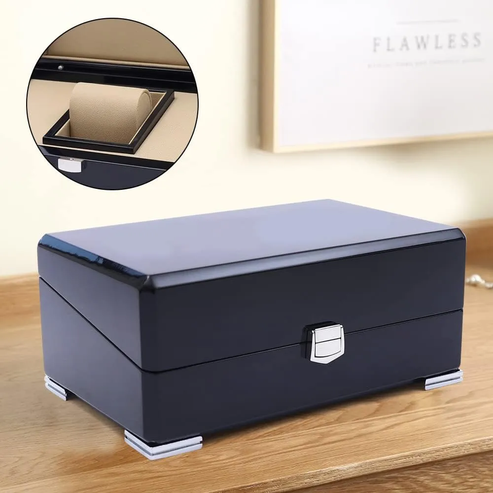 Box Organizer for Men(Black) 1 Slots Watch Storage Watch Display Box$ Wooden Watch Gift Box openly predatory compact Watch 