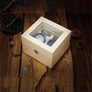Box Storage Wooden Glass Case Pure Solid Wood tail domain distress episodic mirage Red Cherry Wood Watch Box Watch Storage Box (Color : D) Watch Gift Box Mens Jewellery Box 2 Slots Watch 