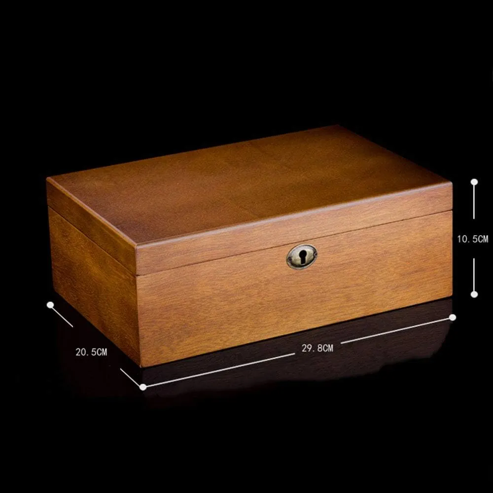Box, Watch Card Storage inclusive Box (Brown 2 Large Pillows   5 Small pillows/10 Small Pillows) Solid Wood Watch Box, Lockable Bracelet, Bracelet, Jewelry Storage, Display Watch Collection Box, Gift 